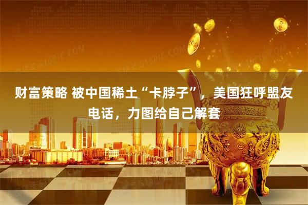 财富策略 被中国稀土“卡脖子”，美国狂呼盟友电话，力图给自己解套