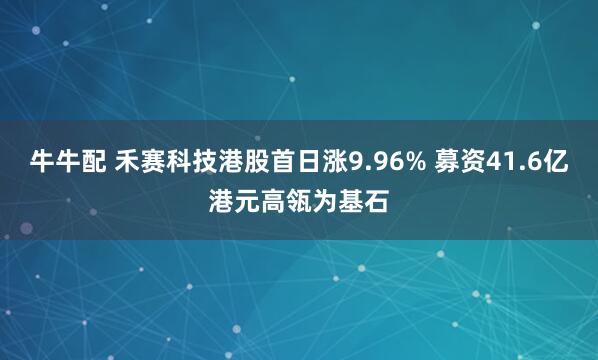 牛牛配 禾赛科技港股首日涨9.96% 募资41.6亿港元高瓴为基石