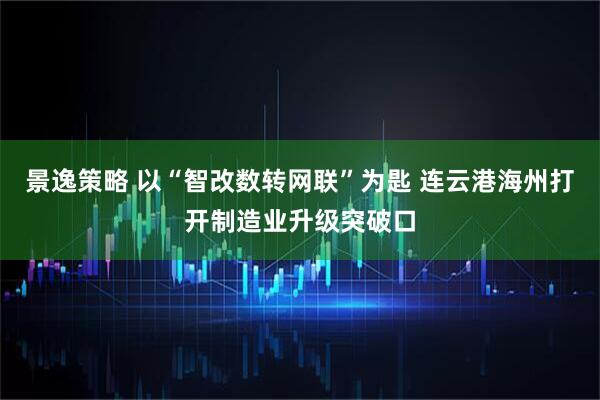 景逸策略 以“智改数转网联”为匙 连云港海州打开制造业升级突破口